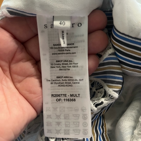 EUC Sandro- Illa Wrap Dress with crochet Detail. French Size 40/US Size 8. - Picture 5 of 9